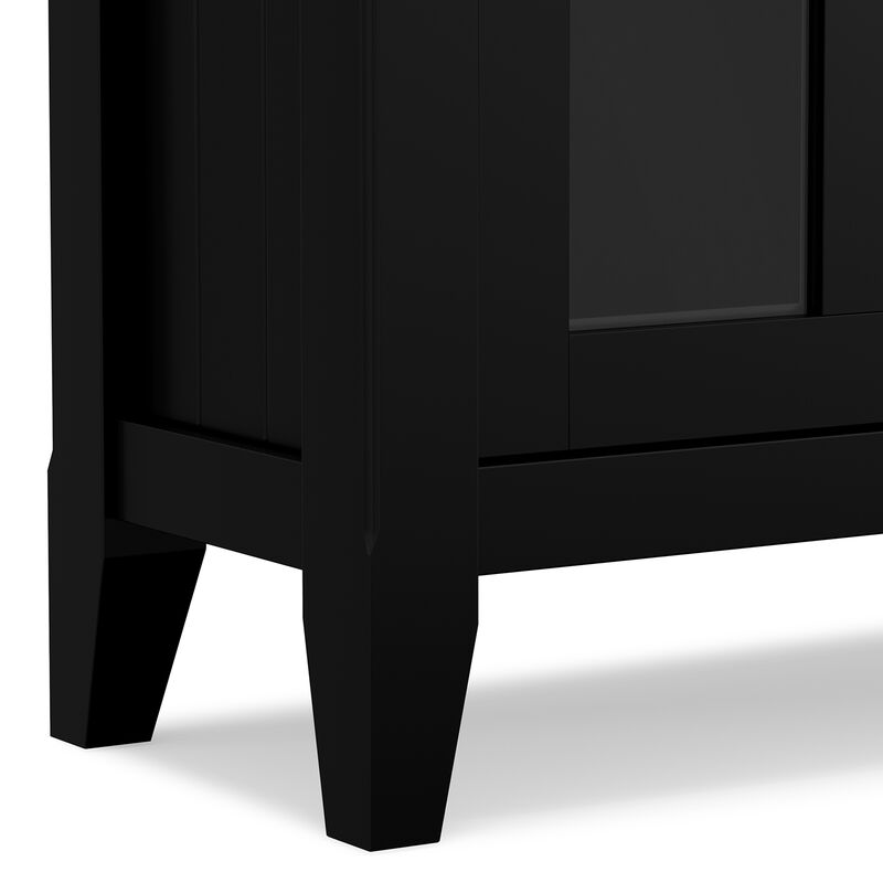 Acadian SOLID WOOD 36 inch Wide Transitional Entryway Hallway Storage Cabinet in Black