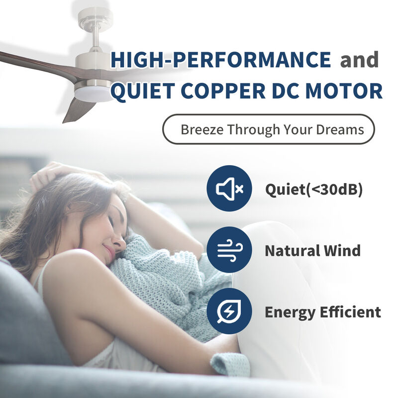 ENLIGHT 52" Smart DC Ceiling Fan with Light, Matter Smart Home Integration, CCT and Dimmable LED, 3 Blades, Indoor Rated image number 4