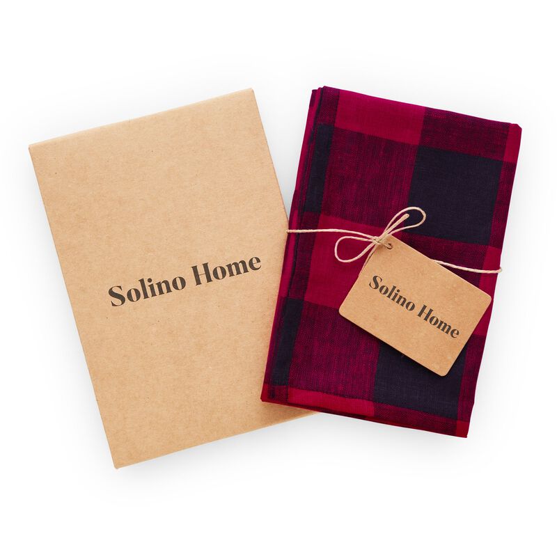 Christmas Linen Kitchen Towels 16.5 x 26.5 in Set of 2 - Buffalo Check, Solino Home