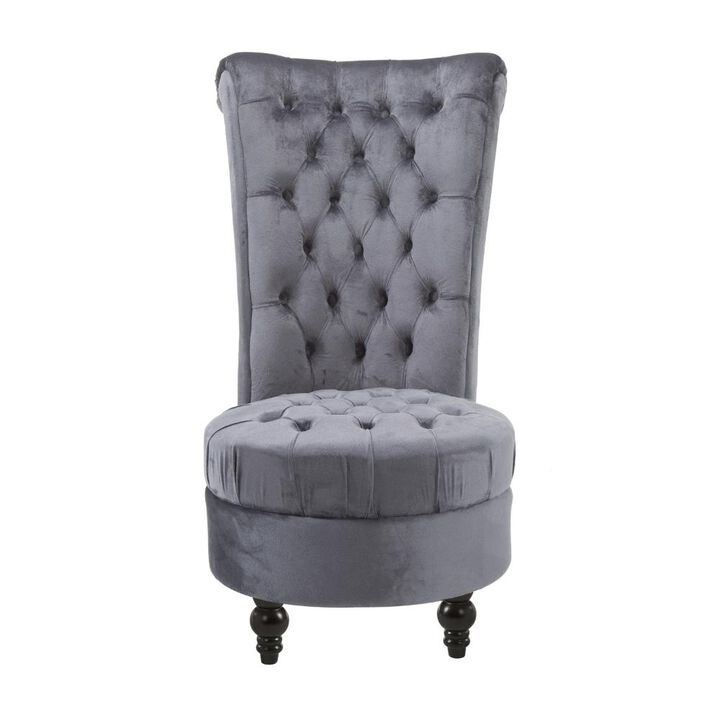 Tufted High Back Plush Velvet Upholstered Accent Low Profile Chair