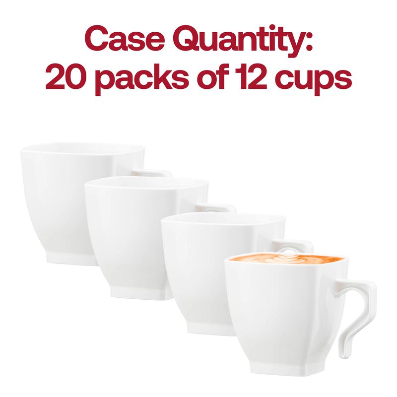 2 oz. White Square Plastic Mini Coffee Tea Cups (240 Cups) image number 5