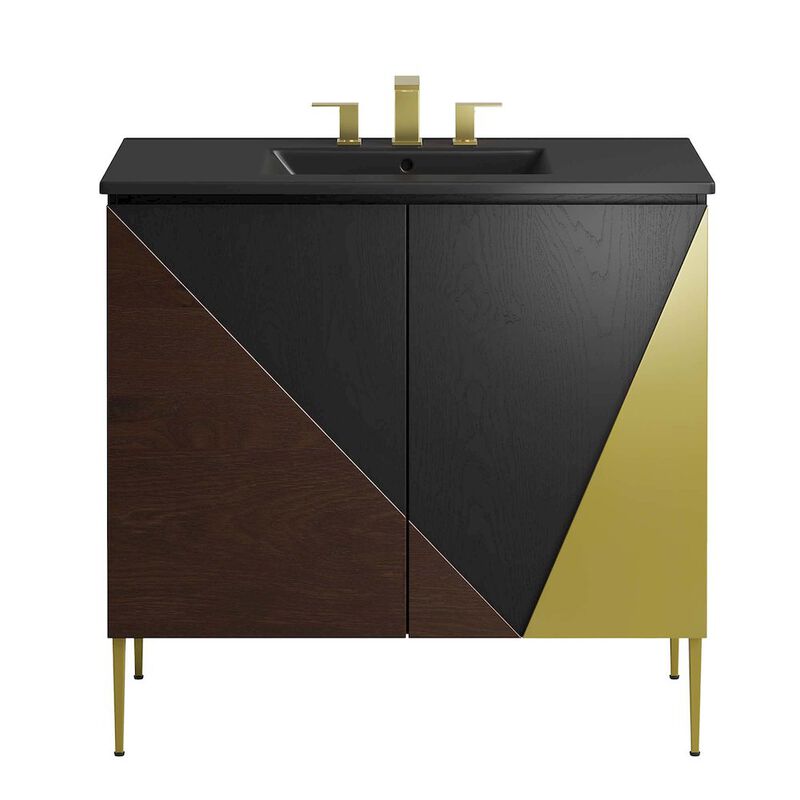 Modway EEI-6465-BLK-BLK Alchemist 36" Bathroom Vanity, Black Black image number 5