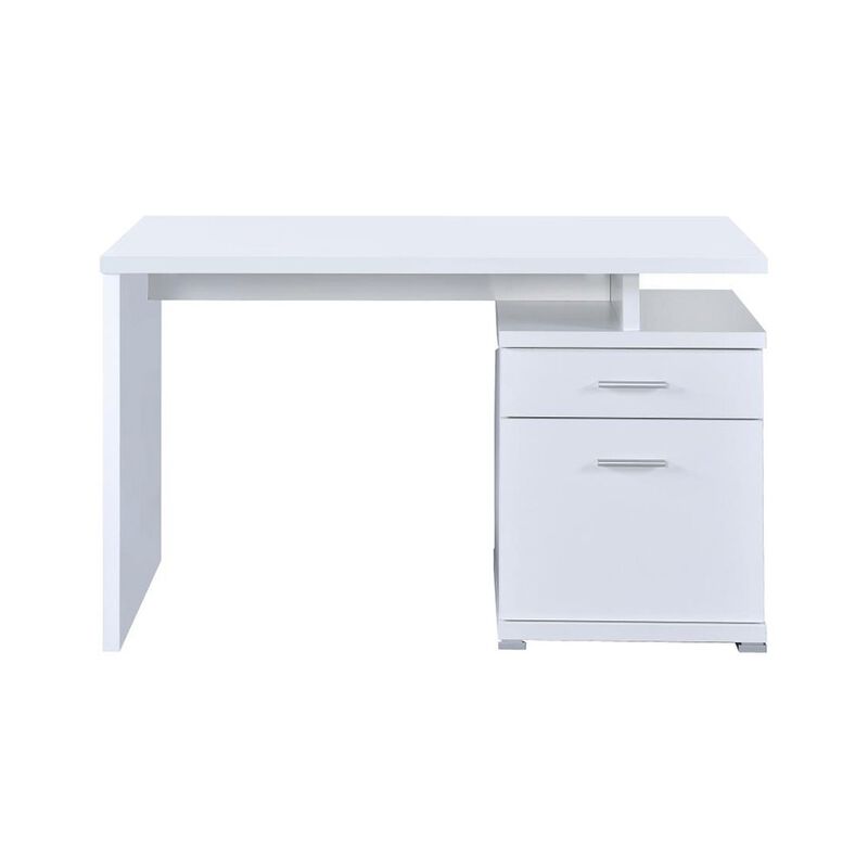 Simple Relax 2-Drawer Office Desk With Cabinet in White image number 0