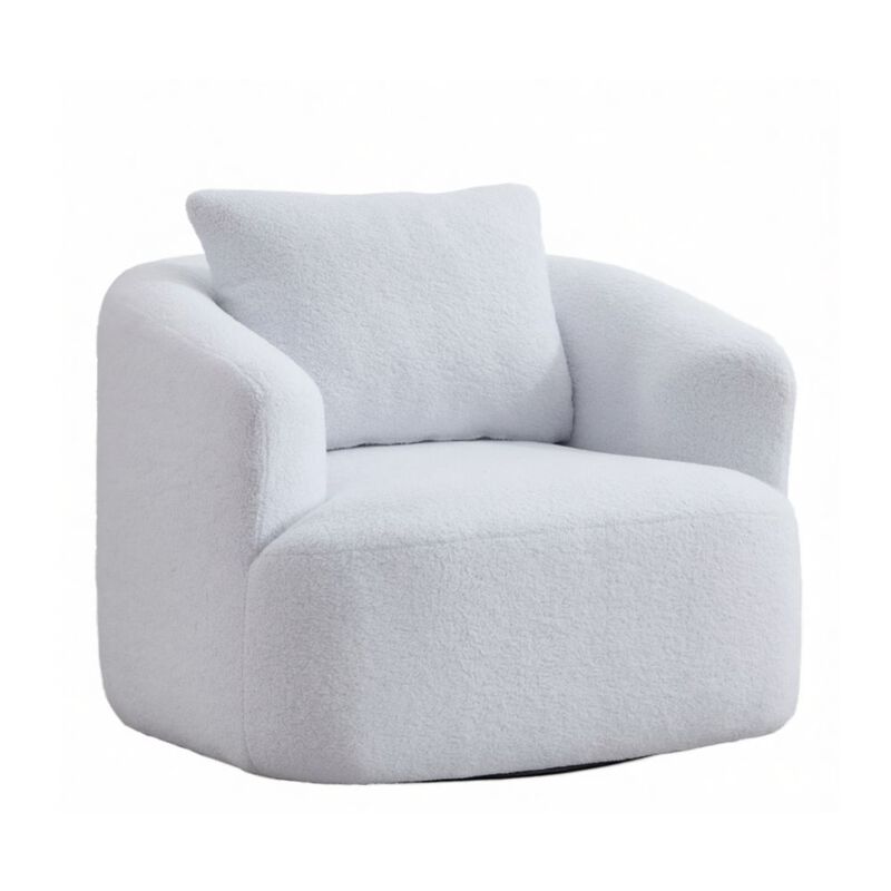 GOODSILO 360-Degree Swivel Round Upholstered Comfort Chair with Plush Pillow image number 0