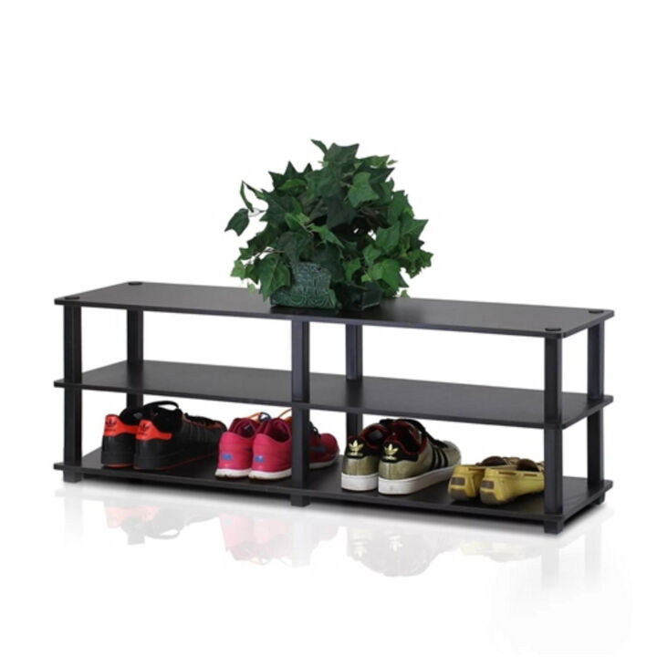 Modern 3 Shelf Shoe Rack Holds 18 Pairs for Entryway or Closet Storage