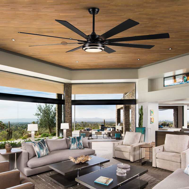 ELEMENT ACE 72 Inch Large Smart Ceiling Fan with Integrated LED Lighting, Reversible Air Direction, Dimmable Color Temperature, Remote App and Voice Control for Indoor Home Use image number 4