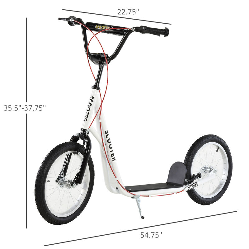 BreeBe Youth Scooter Kick Scooter, Max Load 220 LBS., with Adjustable Handlebar, 16" Inflatable Wheels, Dual Brakes image number 2