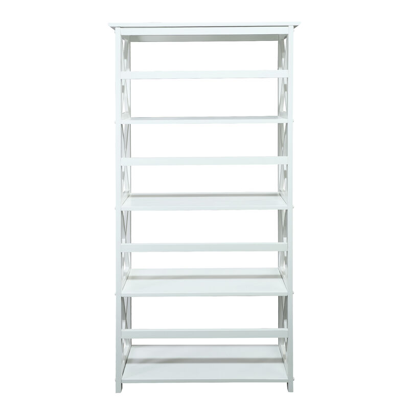 Casual Home Montego Bookcase, 5-Shelf, White,324-51