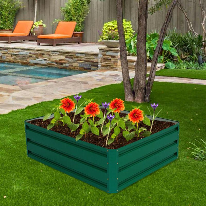 Hivvago Patio Raised Garden Bed for Vegetable Flower Planting