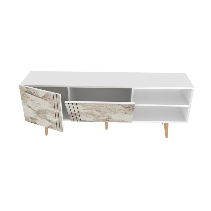 Decorotika Ronas Tv Stand - White & Ephesus Marble