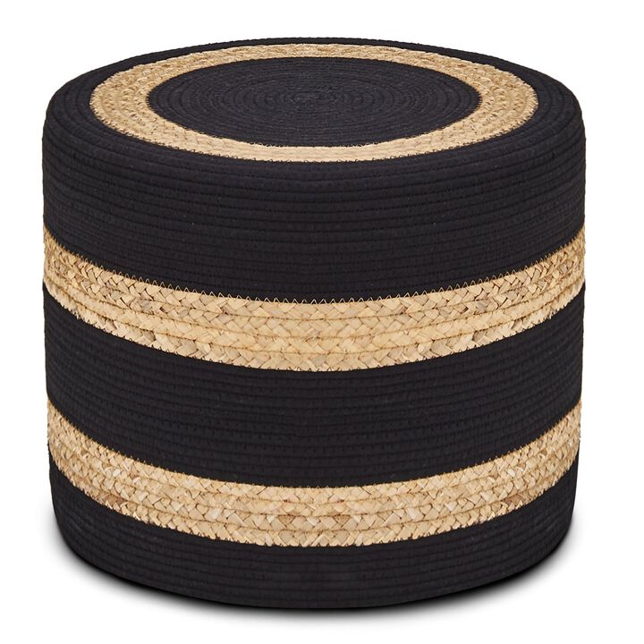 Natural Seagrass Ottoman Pouf Foot Stool for Bedroom Living Room and Home