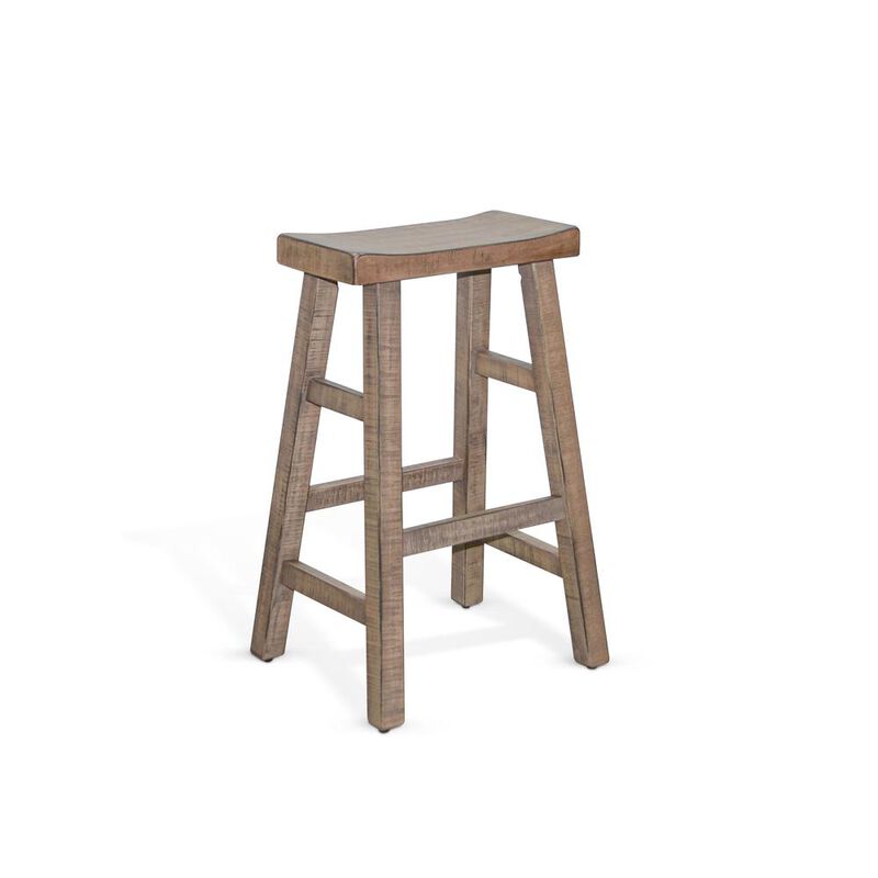 Sunny Designs Beach Pebble Bar Saddle Seat Stool, Wood Seat