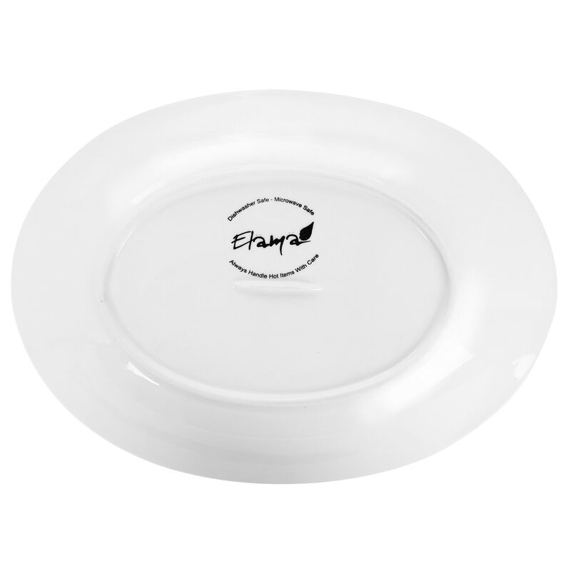Elama 3 Tier Oval Plate Porcelain Serveware Set image number 8