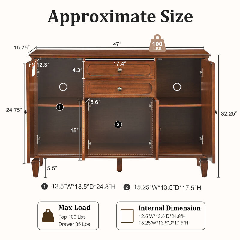 Vadvik Sideboard Cabinet with 4 Doors image number 6