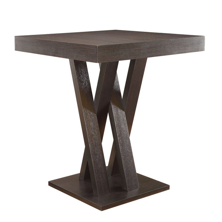 Modern Style Wooden Counter Height Table, Brown-Benzara