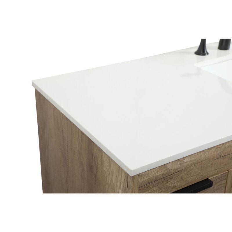 Elegant Kitchen and Bath 60 inch Single bathroom vanity in natural oak