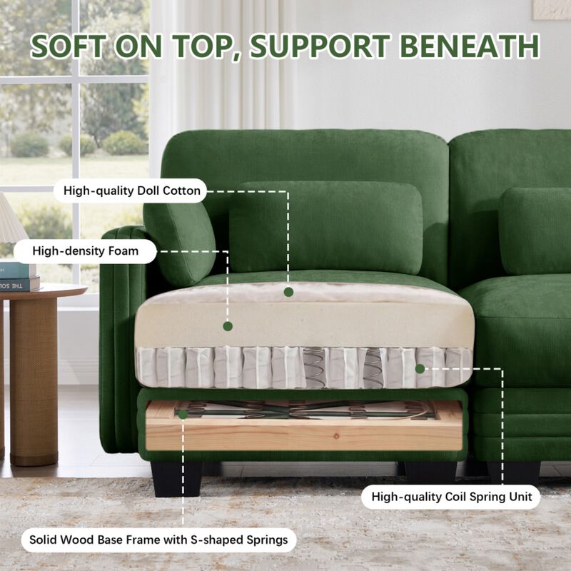 Dresok Chenille U-Shaped Modular Sectional Sofa image number 3