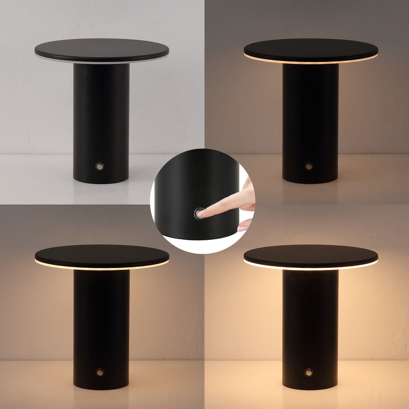 Gio 7.5" Modern Minimalist Column Rechargeable/Cordless Dimmable Integrated LED Table Lamp with Touch Sensor