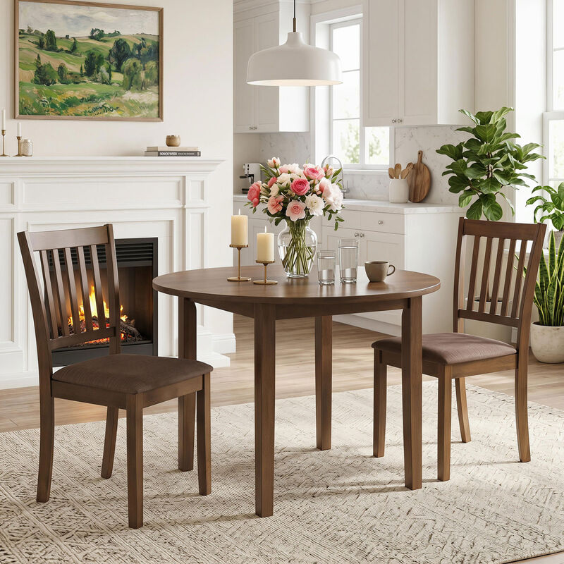 4 Pack Wooden Dining Chairs with Upholstered Seats for Kitchen and Dining Room image number 4