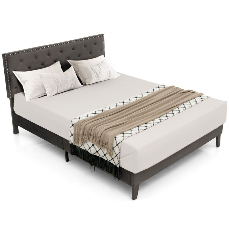 Elegant Upholstered Platform Bed with Tufted Headboard for Ultimate Comfort and Style