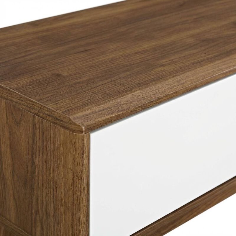 Wooden brown TV stand with 59-inch width and sleek design for modern living image number 5