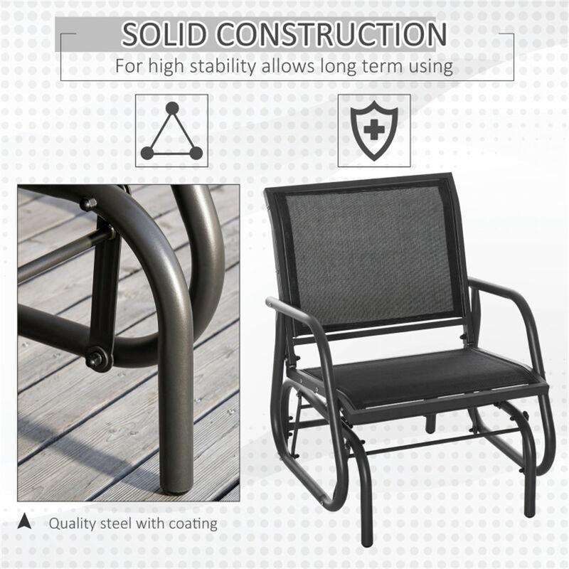 Weather-Resistant Outdoor Rocking Chair, Durable Patio Chair for Backyard or Porch Seating image number 5