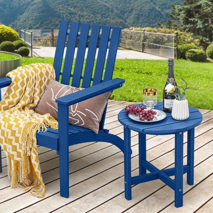 Hivvago Set of 2 Round Weather-Resistant Adirondack Side Tables