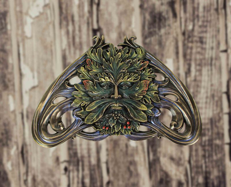 Art Nouveau Style Celtic Greenman Wall Hanging 9.5 Inches Long image number 8