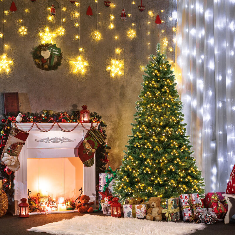 Pre-Lit Hinged Christmas Tree with Warm White LEDs and Realistic PVC Branches image number 2