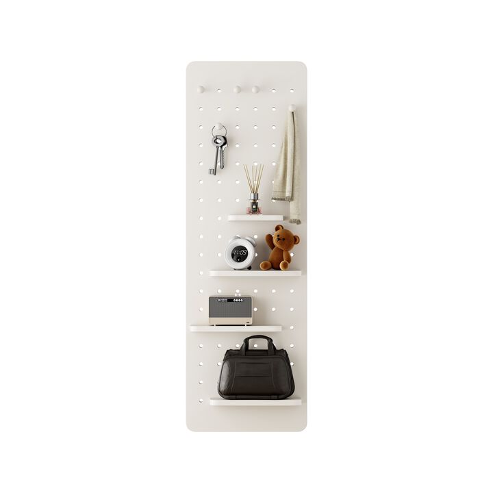 ELEMENT ACE Wall-Mounted Full Length Mirror with Sliding Panel, Multi-Functional Storage Shelves & Hooks, Space Saving for Bedroom, Living Room, Entryway