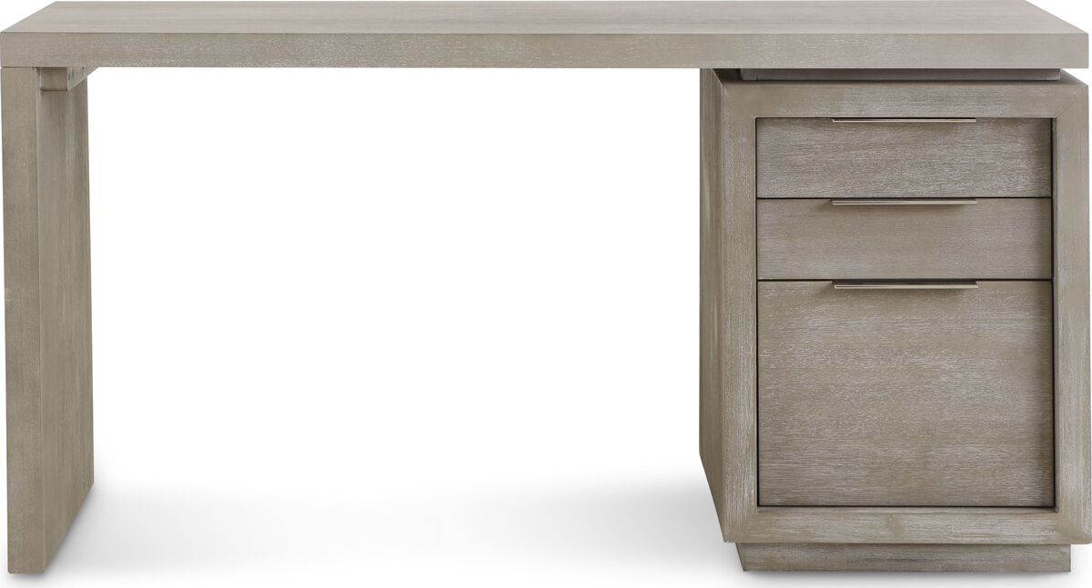 Oxford Three-Drawer Single Pedestal Desk in Mineral