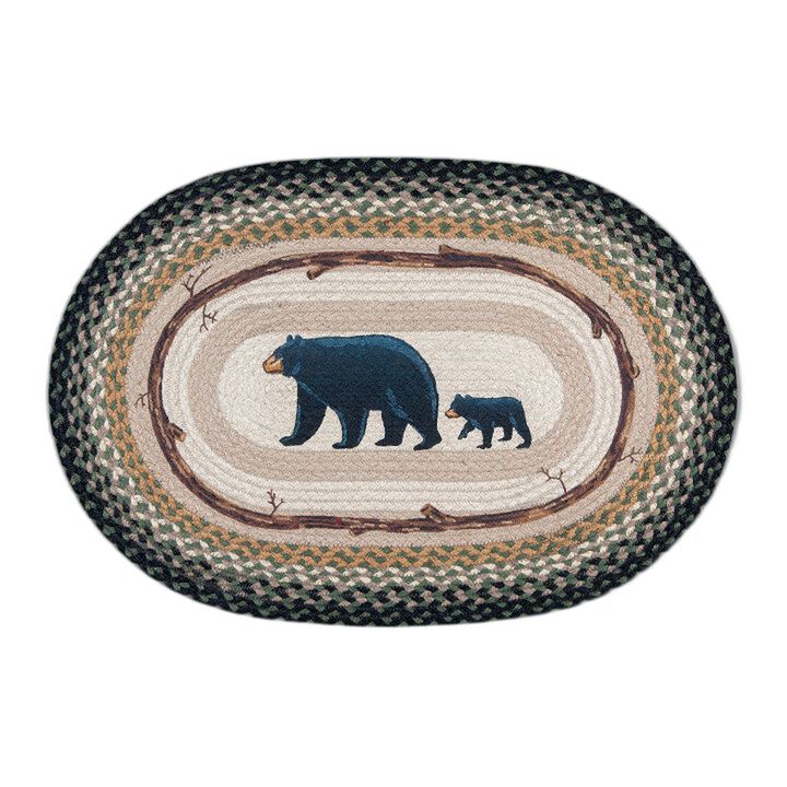 Earth Rugs Op-116 Mama & Baby Bear Oval Patch 20 X 30