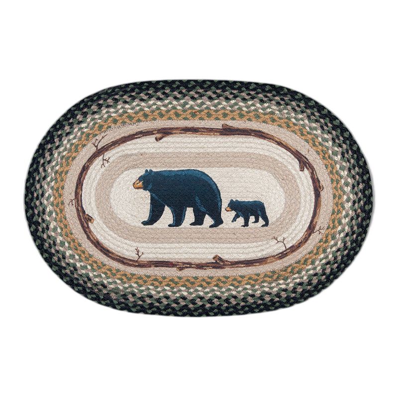 Earth Rugs Op-116 Mama & Baby Bear Oval Patch 20 X 30 image number 0