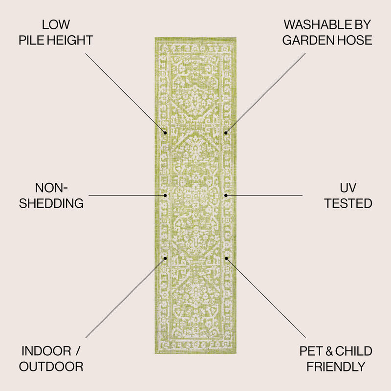 Malta Bohemian Medallion Textured Weave Indoor/Outdoor Area Rug