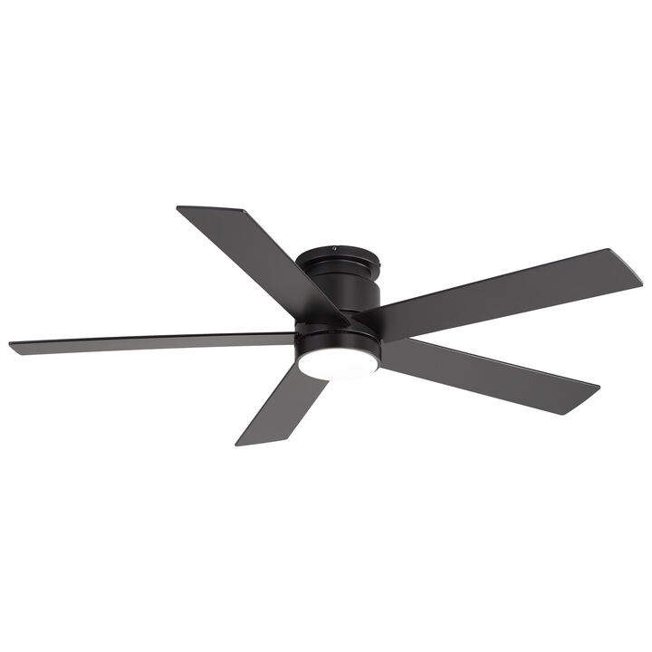 Breezary 52 Inch Low Profile LED Ceiling Fan with App Control, Remote, 5 Plywood Blades