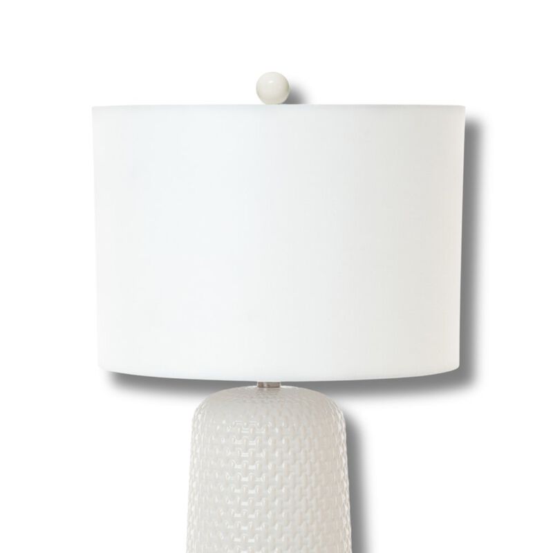 Lux Lighting Marlin 30 White Ceramic Table Lamp, (Set of 2)