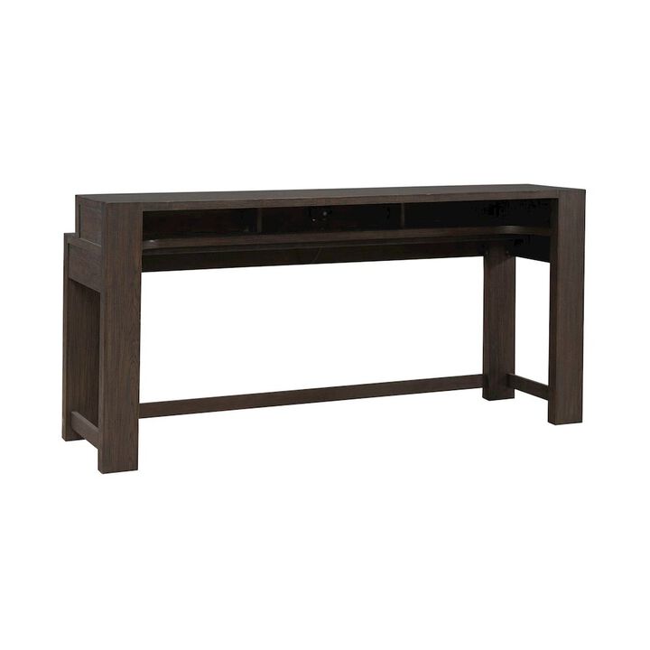 Liberty Furniture Lennox Hill Living Room Console Bar Table with Charging Station - Bark