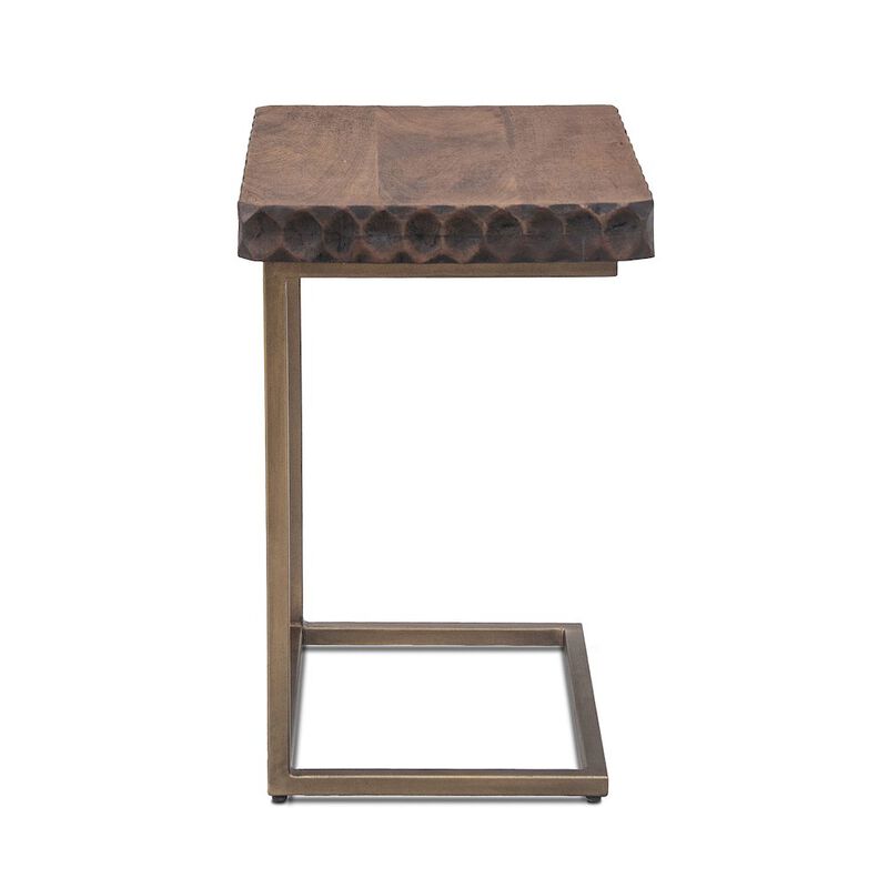 World Interiors Vallarta Side Table in Mango Wood with Two Tone Finish image number 9