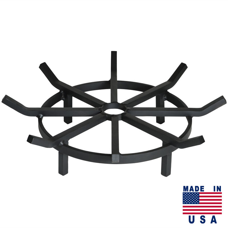 24-in Dia Super Heavy Duty Wagon Wheel Firewood Grate for Fire Pit - Made in USA