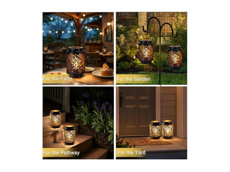 Cordless LED Battery Operated Metal Table Lamps Set Of 2 For Patio Outdoor Black image number 3