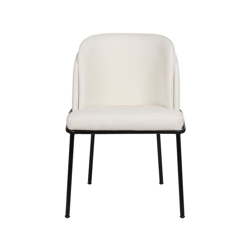 Meridian Furniture Jagger White Vegan Leather Dining Chair, Set of 2