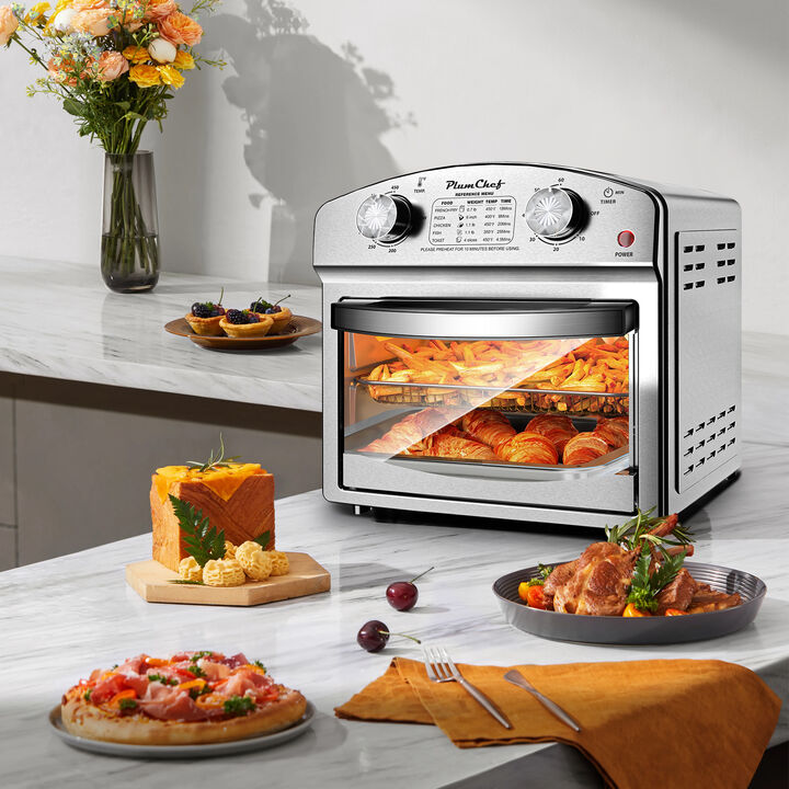 12.5 Quart 7-in-1 Convection Stainless Steel Toaster Oven with 5 Pre-Set Menus, 1500W