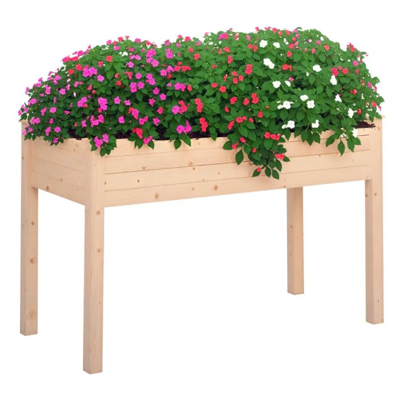 Hivvago Elevated Wooden Garden Planter Bed for Vegetables and Herbs image number 0