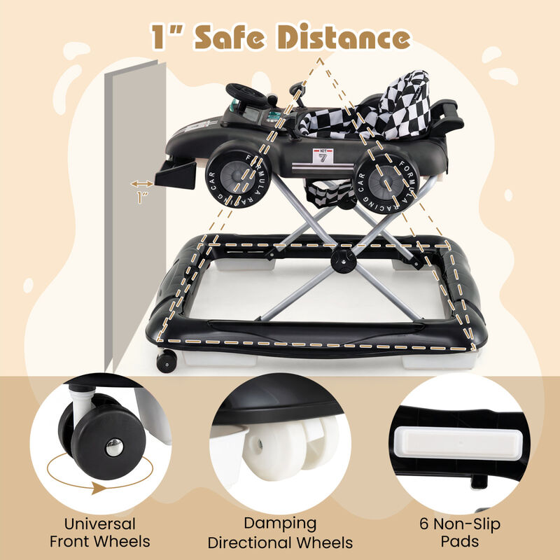 4-in-1 Adjustable Baby Walker with Activity Center and Music Box image number 3