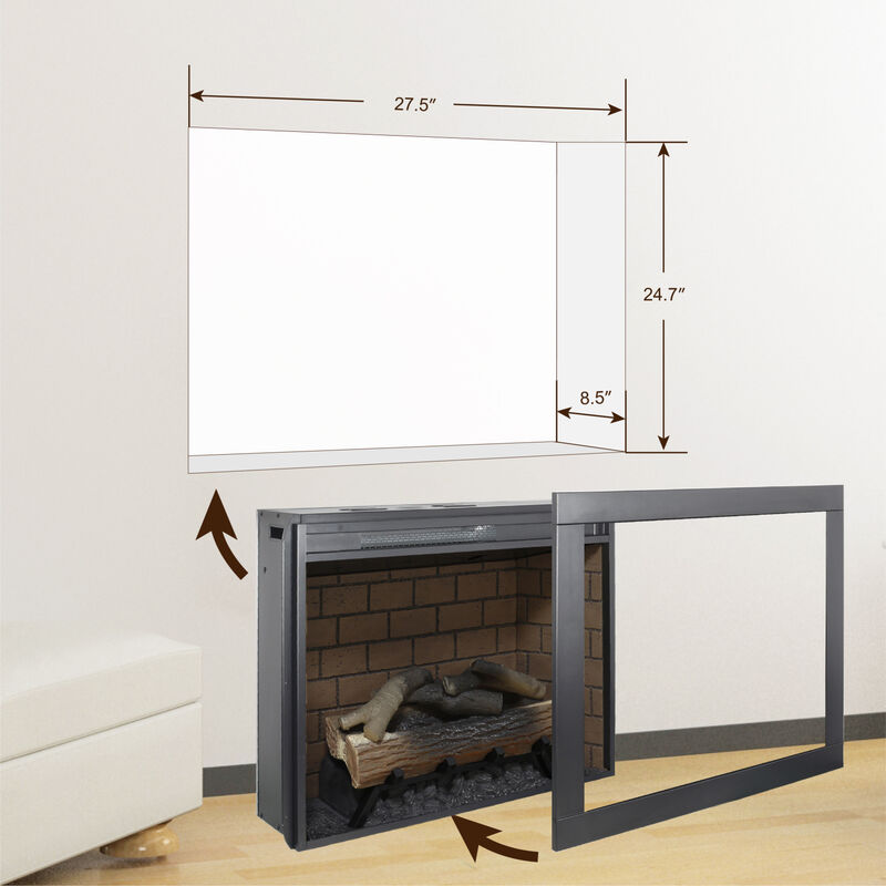 Streamdale 28" Infrared Electric Fireplace with Trim, Touch Panel Heater, Firebox and Sound