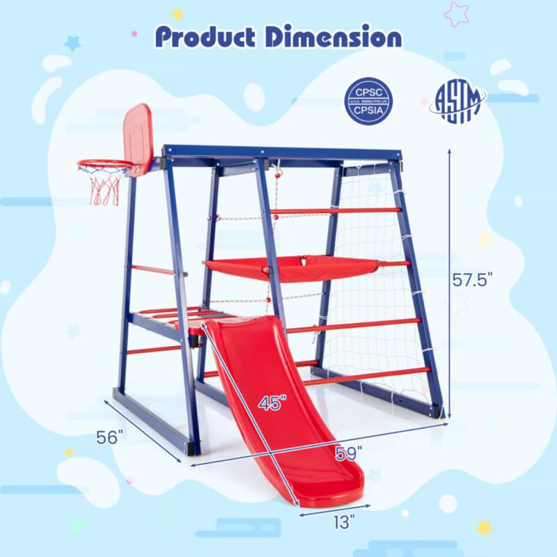 Hivvago 7-In-1 Metal Toddler Climbing Toys for 3-7 Years Old