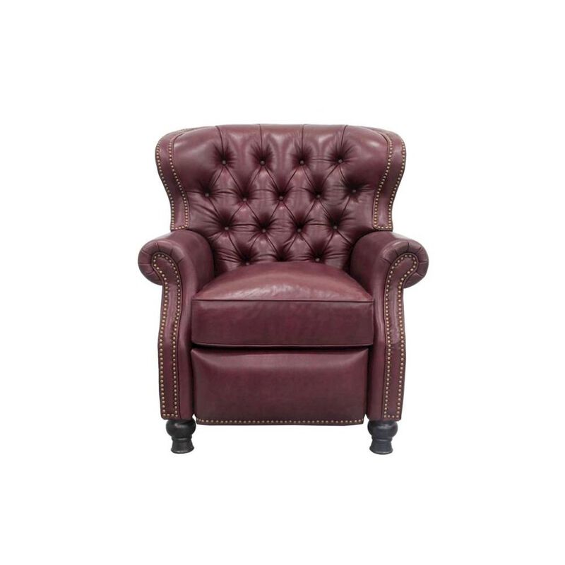 Red Wine Leather Chair Recliner image number 4