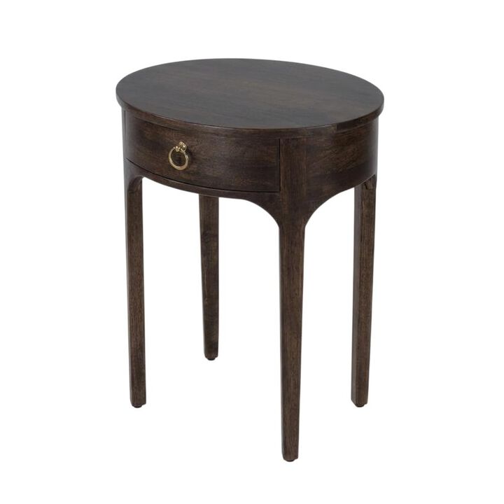 Butler Specialty Alinia 1 drawer End Table, Dark Brown