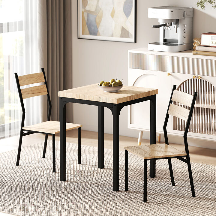 Hivvago 3-Piece Kitchen Table and Chair Set for Small Spaces