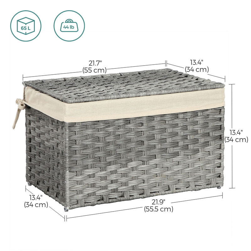 Storage Trunk with Cotton Liner and Metal Frame for Bedroom and Closet